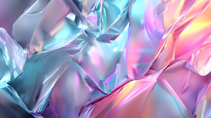 Obraz premium Surreal radiant futuristic holographic background with glowing irregular scratches, pastel gradient hues, and dynamic textures, creating a luminous glowing effect.