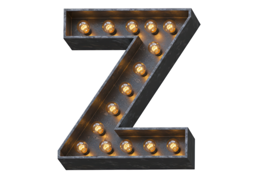 Isolated Letter Z Shaped Marquee Sign