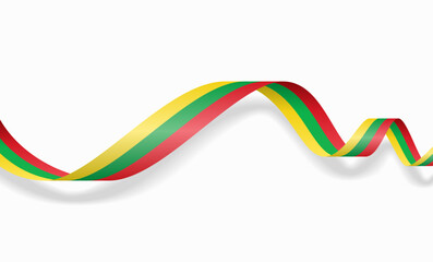 Lithuanian flag wavy abstract background. Vector illustration.