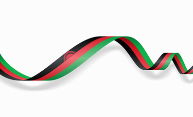Malawian flag wavy abstract background. Vector illustration.
