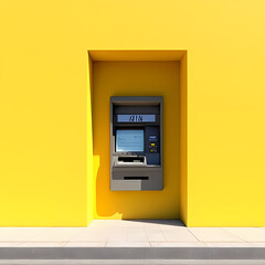 Beautiful ATM Shot with Pastel Backdrop

