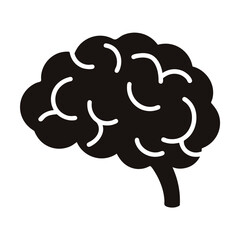 Human Brain Vector icon, Brain Silhouette Vector Illustration