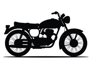 Fototapeta premium Simple, bold silhouette of a classic motorcycle, perfect for graphic design, logos, or website backgrounds.