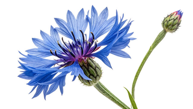 Germany  cornflower  centaurea cyanus  isolated on white background PNG. AI GENERATED