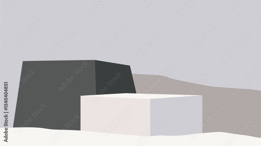 Poster geometric shapes display minimalist scene simple backdrop presentation mockup