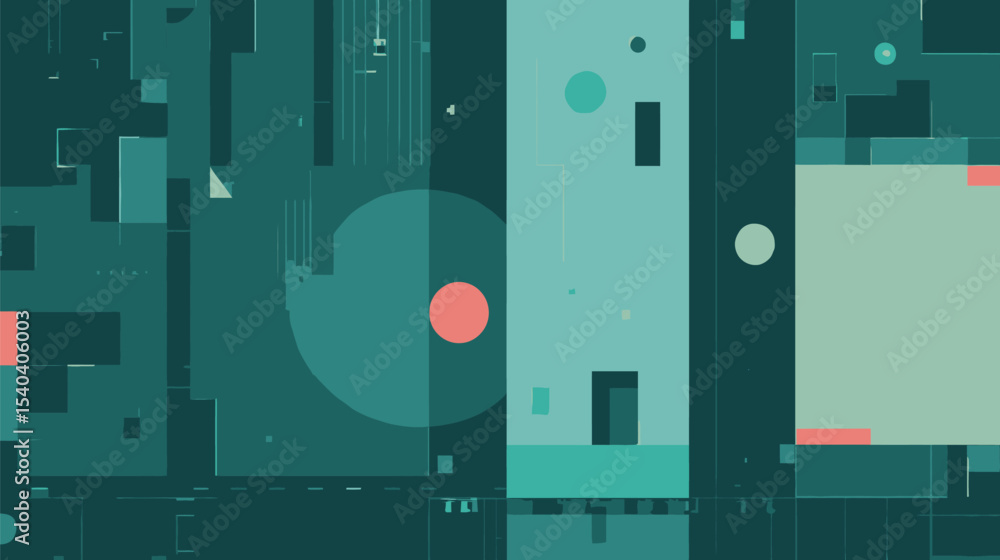 Aufkleber abstract geometric shapes overlap creatively on multicolored backdrop detail composition.