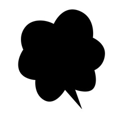 もこもこのシンプルなモノクロ吹き出し素材