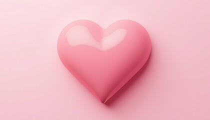 Fototapeta premium Pink heart on pink background