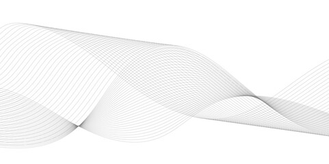 Fototapeta premium Abstract wavy grey blend liens technology abstract lines on white background. Digital frequency track equalizer. Vector illustration, Wavy stylized it make using blend tool.