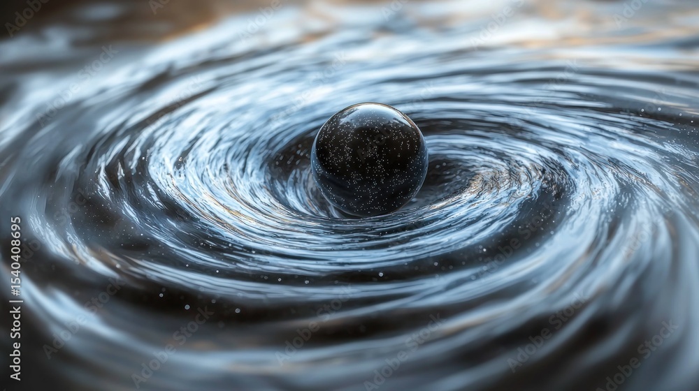 Fototapete abstract sphere in swirling pattern digital rendering for science and technology