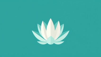 Fototapeta premium Vibrant Lotus Flower on Teal Background