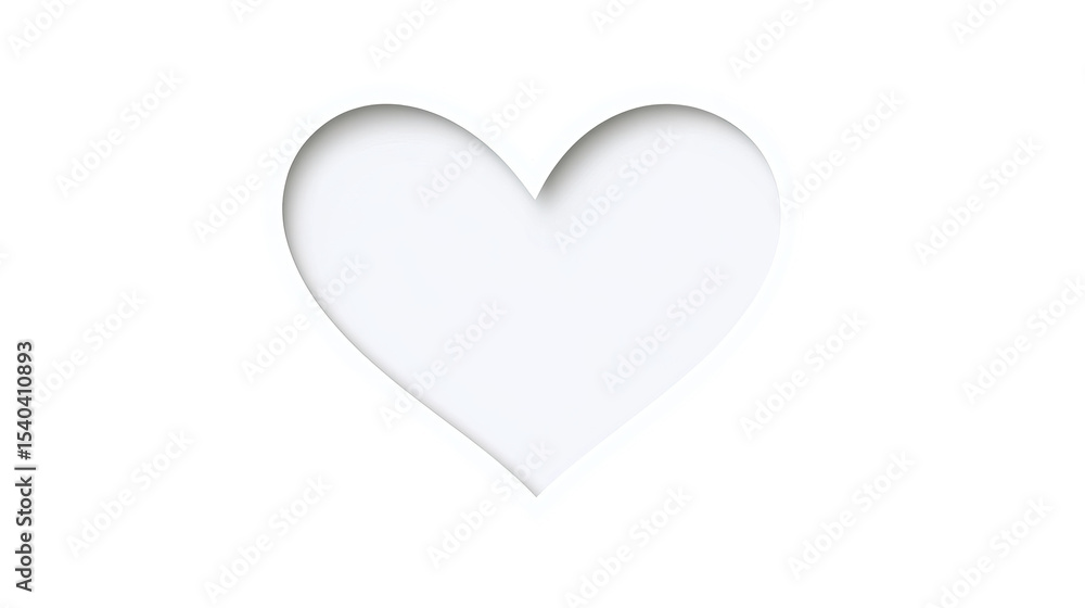 Poster heart shape sticker is displayed with its shadow on isolated background! - high quality heart shape 