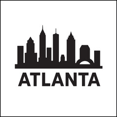 Naklejka premium Atlanta skyline silhouette vector design