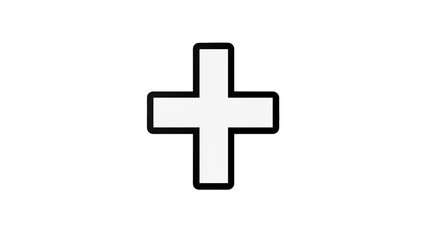 Obraz premium plus symbol stands prominently in the center, featuring rounded corners and a thick outline!