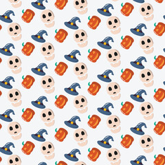 Cute Cartoon Halloween Seamless Pattern