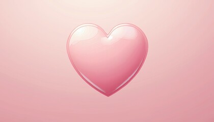 Pink Heart Shape on Gradient Background