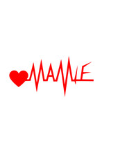 mamie trace courbe cardiaque coeur amour