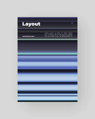 Abstract Posters Design. Vertical A4 format. Modern placard. Strict and discreet brochure. Stretched pixels effect, colorful stripes, speed gradient.