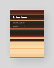 Abstract Posters Design. Vertical A4 format. Modern placard. Strict and discreet brochure. Stretched pixels effect, colorful stripes, speed gradient.