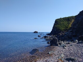 rocky coastline on a calm day