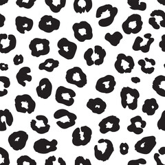 Obraz premium Leopard Spot Pattern Silhouette Vector – Wild Black Animal Texture Illustration
