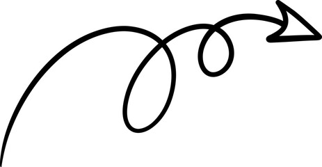 Freeform Backward Curl Arrow With Open Spiral End