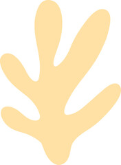 Freeform Yellow Coral Inspired Graphic Shape