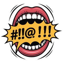 Swearing words speech bubble vector isolated white background