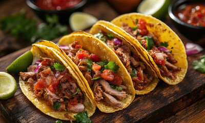 Tacos de Chicharron Prensado - Tacos filled with pressed pork skin, often stewed in salsa.