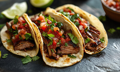 Tacos de Costilla - Tacos filled with beef ribs, slow-cooked to perfection.