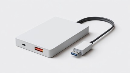Compact external SSD showcasing minimalist design with a sleek USB-C port perfect for modern tech enthusiasts and digital nomads