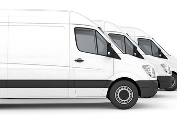 Three white delivery vans in a row (2)