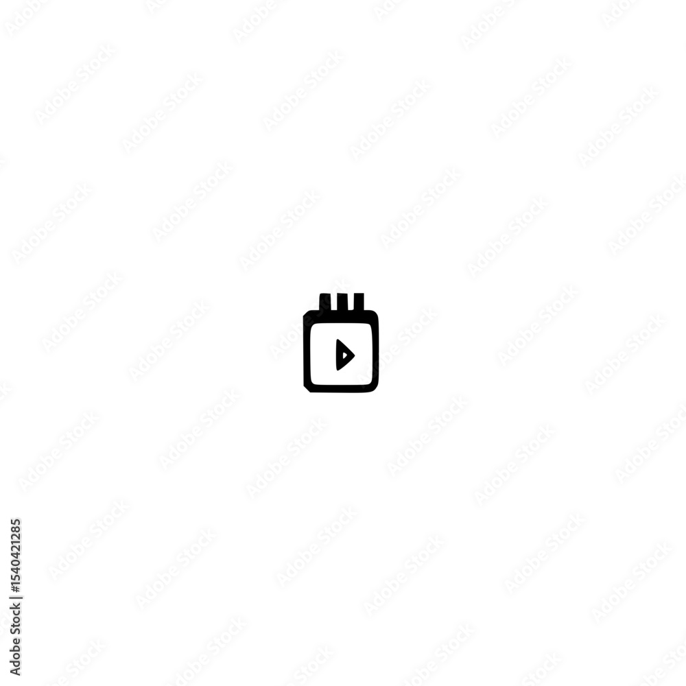 Aufkleber play button icon vector representing media control and video playback