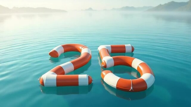 Lifebuoys Forming 25 &ndash; Symbolic Date of World Drowning Prevention Day
