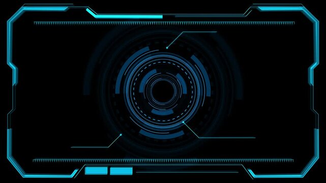 HUD Framework Digital Technology Science Fiction Framework Interface Universal Technology Line and frame Video overlay Futuristic HUD Head display interface template with basic geometry line element.