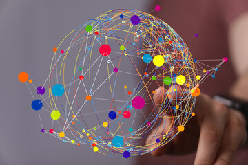 Abstract image of a colorful network, representing global connections and data flow.