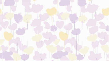 Delicate flowers scatter creating pattern pastel background illustration design