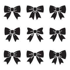 Collection of Black Bow Silhouettes
