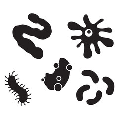 bacteria icon set


