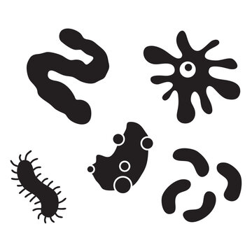 bacteria icon set

