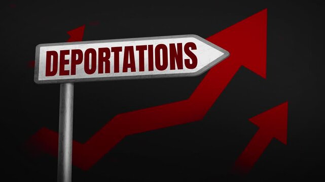Animation Showing Deportation Growth, Abstract Arrows on the Background