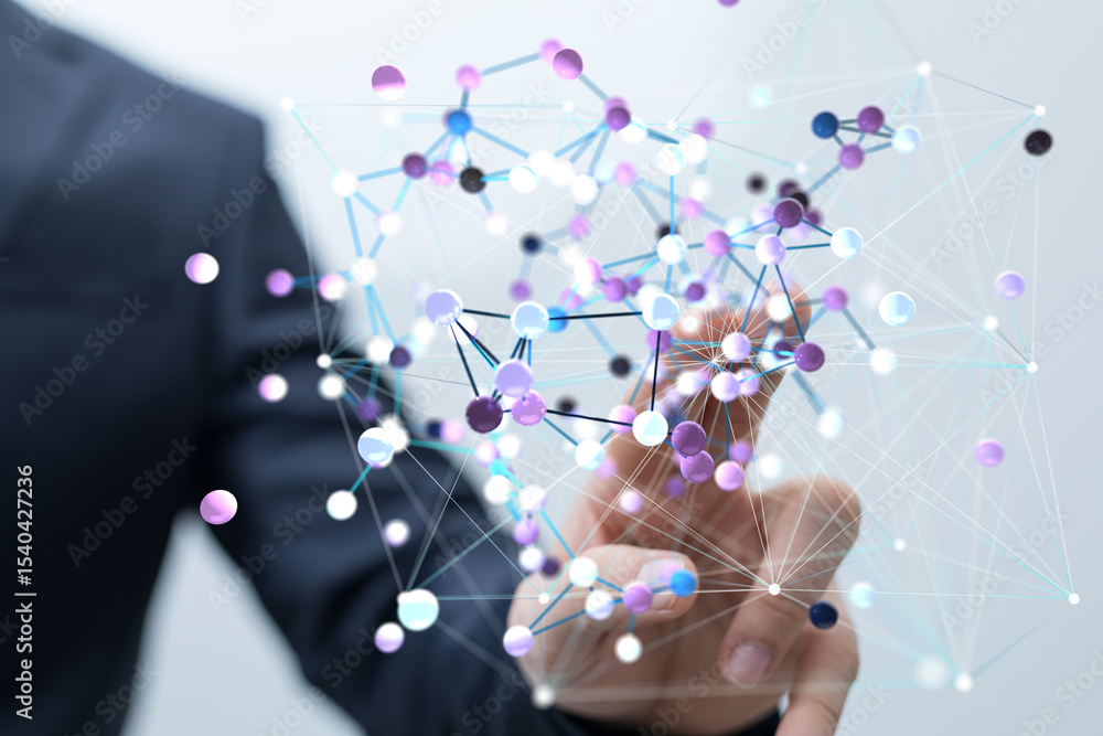 Poster abstract image of a network. perfect for technology, connection, and global business concepts.