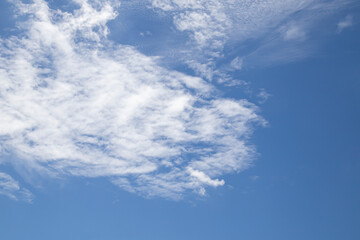Blue sky and white clouds background	