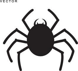 Spider Silhouette, Spider logo icon vector illustration on a white background