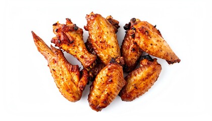 Appetizing chicken wings served on a plate ready for enjoying during a game day or casual get-together with friends