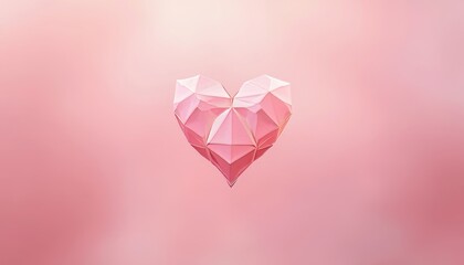 Pink low poly heart