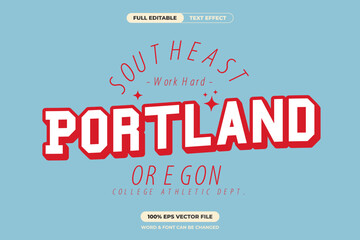 Bold and stylish college varsity text effect design with retro sports vibe. Editable vector perfect for t-shirts, logos, and athletic-themed graphics