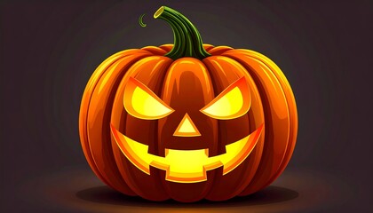 Glowing Jackolantern with Halloween.