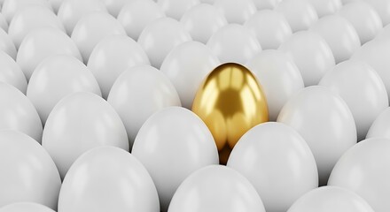 Golden Egg Standing Out Among White Eggs, Uniqueness Concept