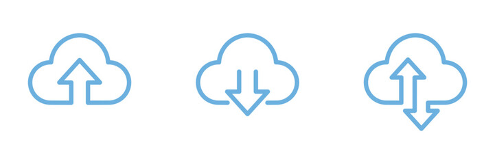 cloud icon, containing cloud upload, download symbol, vector illustration